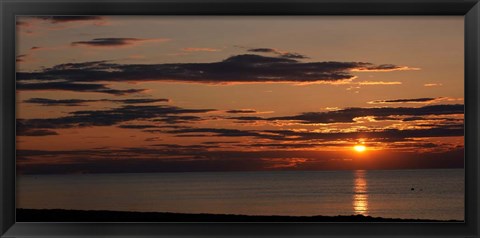 Framed Sunset over the ocean, Jetties Beach, Nantucket, Massachusetts Print