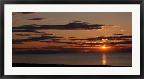 Framed Sunset over the ocean, Jetties Beach, Nantucket, Massachusetts Print