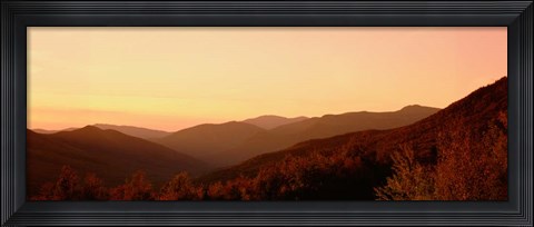 Framed Sunset over a landscape, Kancamagus Highway, New Hampshire Print