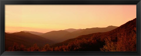 Framed Sunset over a landscape, Kancamagus Highway, New Hampshire Print