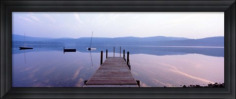 Framed Pier, Pleasant Lake, New Hampshire Print