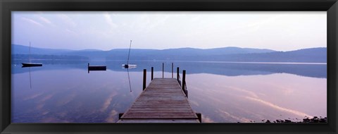 Framed Pier, Pleasant Lake, New Hampshire Print