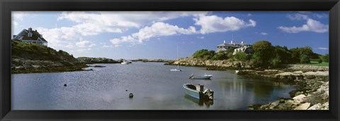 Framed Boats in the ocean, Ocean Drive, Newport, Rhode Island Print