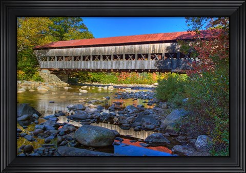 Framed Albany covered bridge over Swift River, White Mountain National Forest, New Hampshire Print