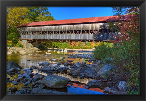 Framed Albany covered bridge over Swift River, White Mountain National Forest, New Hampshire Print