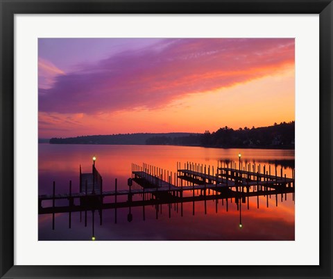 Framed New Hampshire Dock and Lake Winnipesaukee Print