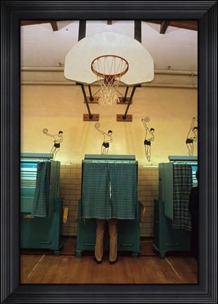 Framed Politics, Democracy, Voting booth, New Hampshire, 1988 Print