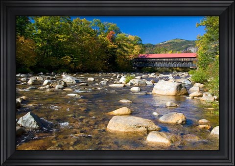 Framed Covered bridge over Swift River, New Hampshire Print