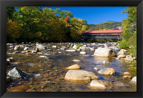 Framed Covered bridge over Swift River, New Hampshire Print