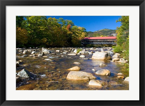 Framed Covered bridge over Swift River, New Hampshire Print