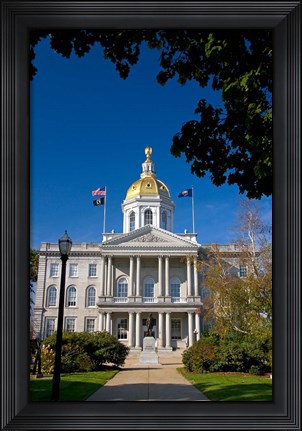 Framed Capitol building, Concord, New Hampshire Print