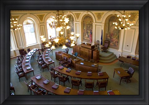 Framed Capitol building in Concord, New Hampshire Print