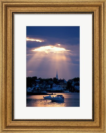 Framed North Church Rises Above Portsmouth, Piscataqua River, New Hampshire Print
