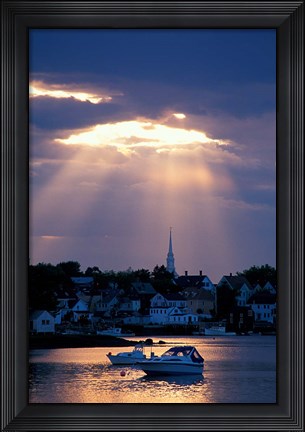 Framed North Church Rises Above Portsmouth, Piscataqua River, New Hampshire Print