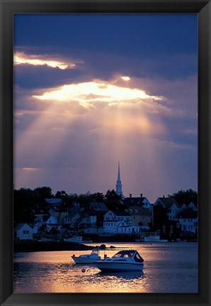 Framed North Church Rises Above Portsmouth, Piscataqua River, New Hampshire Print