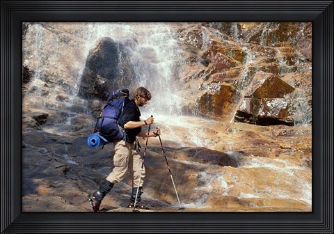 Framed Backpacking in White Mountain National Forest, Base of Arethusa Falls, New Hampshire Print