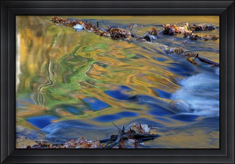 Framed Fall Reflections in the Waters of the Lamprey River, New Hampshire Print