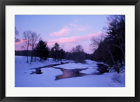 Framed Winter from Bridge on Lee-Hook Road, Wild and Scenic River, New Hampshire Print