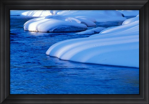 Framed Lamprey River in Winter, Wild and Scenic River, New Hampshire Print