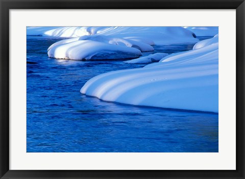 Framed Lamprey River in Winter, Wild and Scenic River, New Hampshire Print