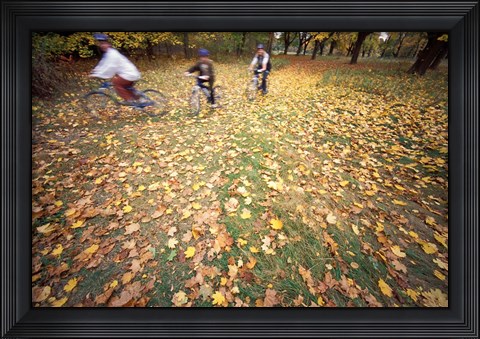 Framed Riding Bikes in Late Fall, New Hampshire Print