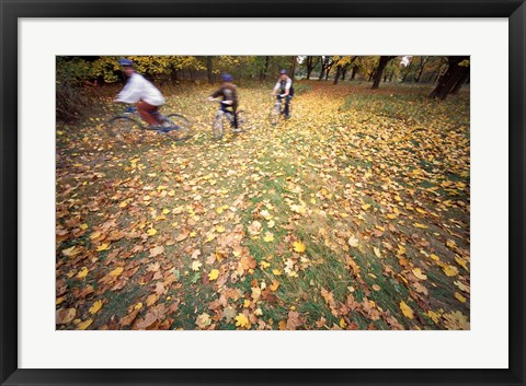 Framed Riding Bikes in Late Fall, New Hampshire Print