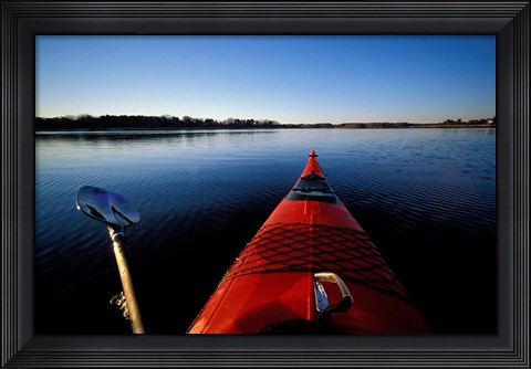 Framed Kayaking in Little Harbor, Odiorne Point State Park, New Hampshire Print