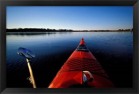 Framed Kayaking in Little Harbor, Odiorne Point State Park, New Hampshire Print