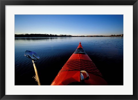 Framed Kayaking in Little Harbor, Odiorne Point State Park, New Hampshire Print