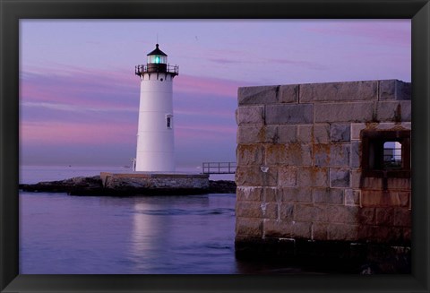 Framed Fort Constitution, State Historic Site, Portsmouth Harbor Lighthouse, New Hampshire Print