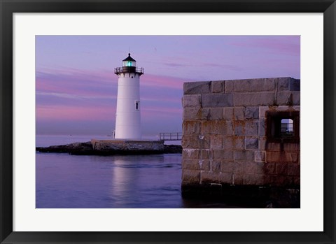 Framed Fort Constitution, State Historic Site, Portsmouth Harbor Lighthouse, New Hampshire Print