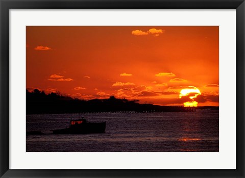 Framed Sunrise at the Mouth of Piscataqua River, New Hampshire Print