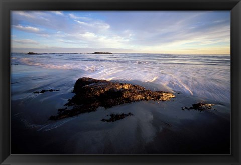Framed Low Tide and Surf, Wallis Sands State Park, New Hampshire Print
