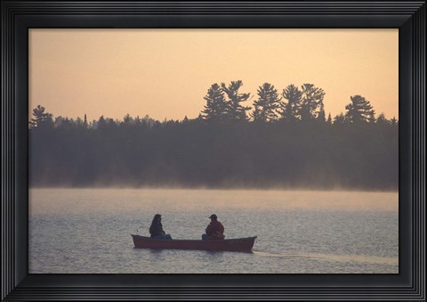 Framed Canoeing on Umbagog Lake, Northern Forest, New Hampshire Print
