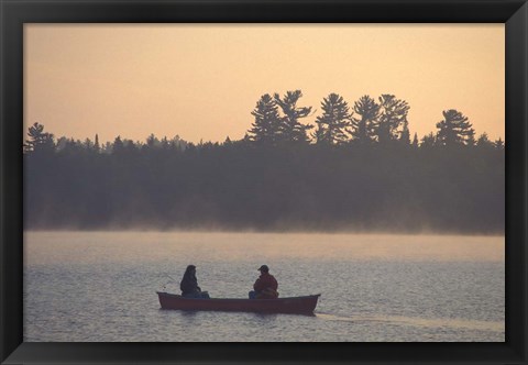 Framed Canoeing on Umbagog Lake, Northern Forest, New Hampshire Print