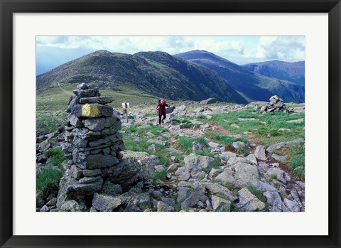 Framed Backpacking on Gulfside Trail, Appalachian Trail, Mt Washington, New Hampshire Print