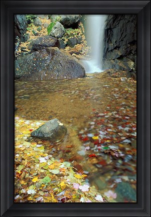 Framed Pitcher Falls in White Mountains, New Hampshire Print