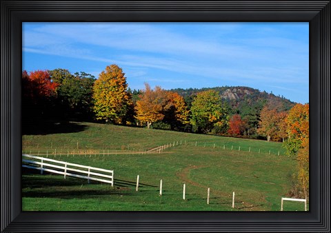 Framed Horse Farm in New England, New Hampshire Print