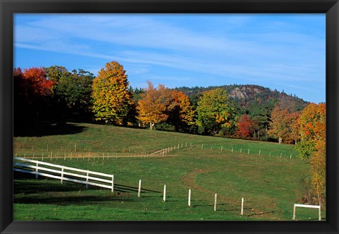 Framed Horse Farm in New England, New Hampshire Print