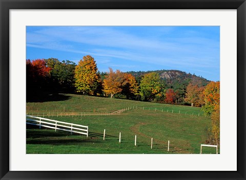 Framed Horse Farm in New England, New Hampshire Print