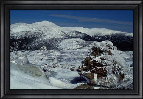 Framed Appalachian Trail in Winter, White Mountains&#39; Presidential Range, New Hampshire Print