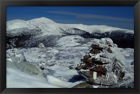 Framed Appalachian Trail in Winter, White Mountains&#39; Presidential Range, New Hampshire Print