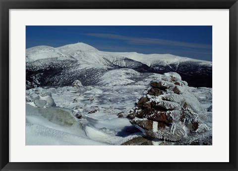 Framed Appalachian Trail in Winter, White Mountains&#39; Presidential Range, New Hampshire Print