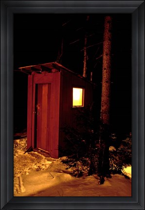 Framed Outhouse at the Sub Sig Outing Club&#39;s Dickerman Cabin, New Hampshire Print