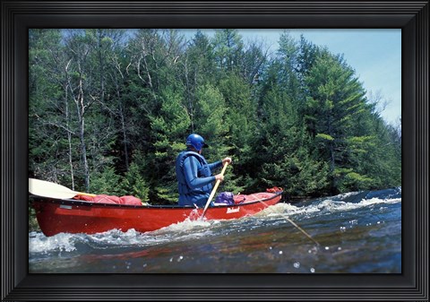 Framed Paddling on the Suncook River, Tributary to the Merrimack River, New Hampshire Print