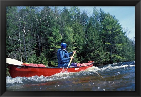 Framed Paddling on the Suncook River, Tributary to the Merrimack River, New Hampshire Print