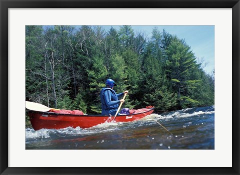 Framed Paddling on the Suncook River, Tributary to the Merrimack River, New Hampshire Print