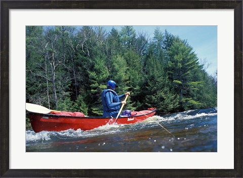 Framed Paddling on the Suncook River, Tributary to the Merrimack River, New Hampshire Print