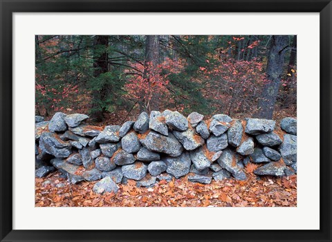 Framed Stone Wall next to Sheepboro Road, New Hampshire Print