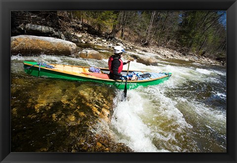 Framed Canoeing the Ashuelot River in Surry, New Hampshire Print